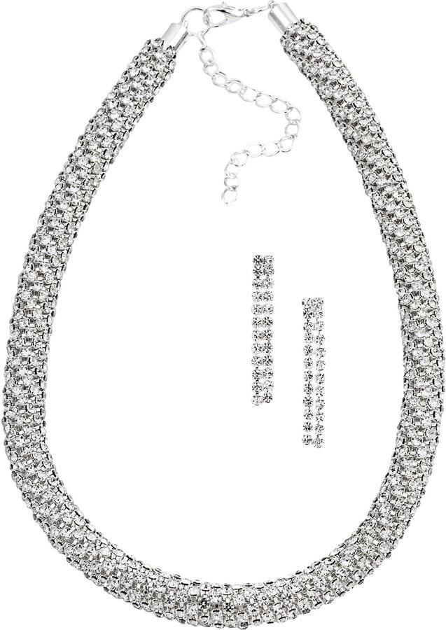 Firetti Oorring- en kettingenset Stras-sieradenset chic elegant en glamoureus (set 3-delig) - Foto 2