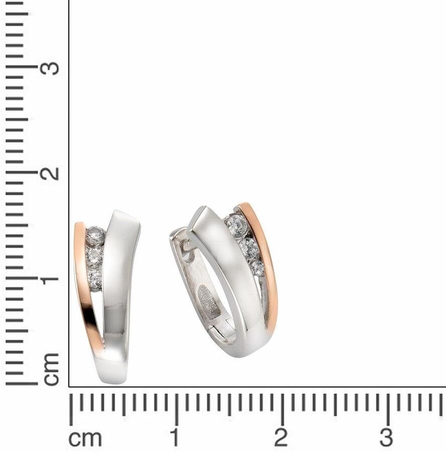 Firetti Oorringen Sieraad cadeau zilver 925 gepolijst gerhodineerd bicolor