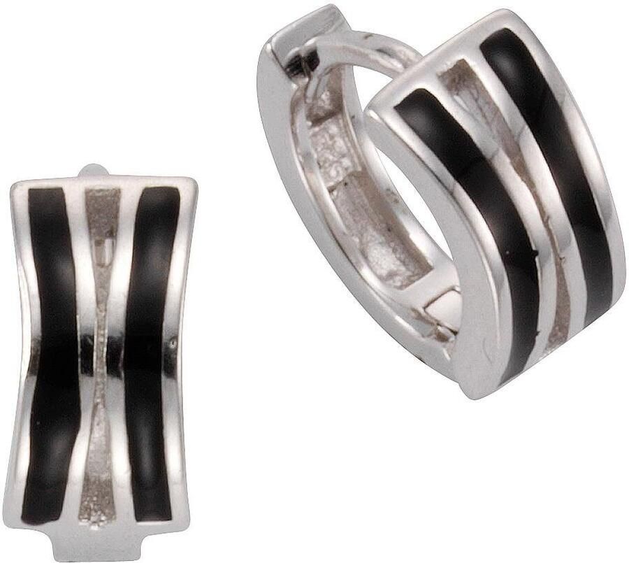 Firetti Oorringen Sieraad cadeau zilver 925 klapcreolen zilver-zwart - Foto 2