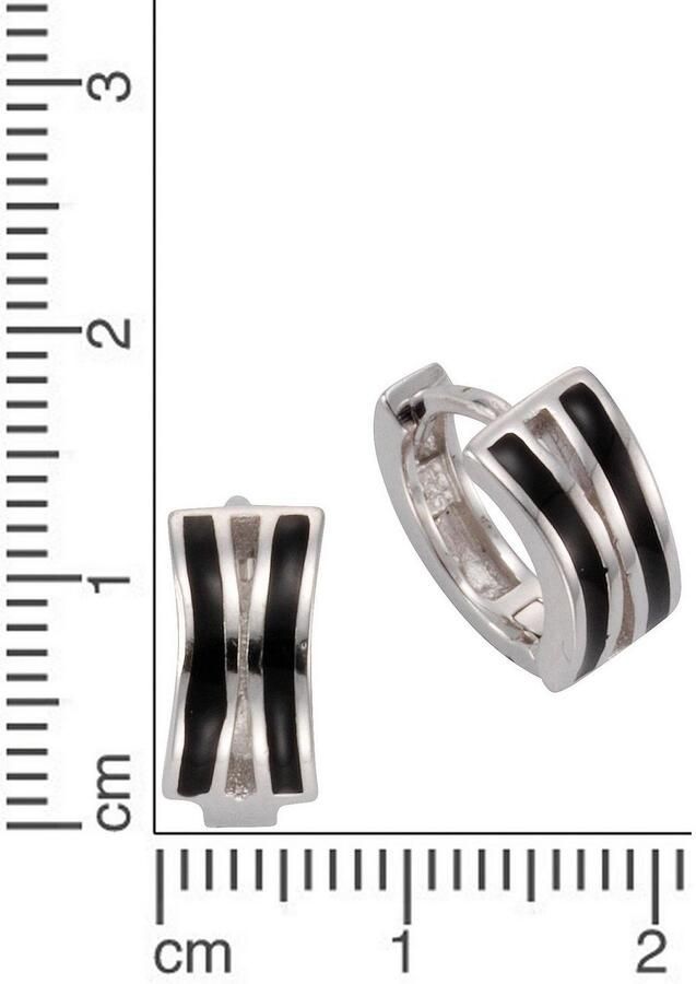 Firetti Oorringen Sieraad cadeau zilver 925 klapcreolen zilver-zwart - Foto 1