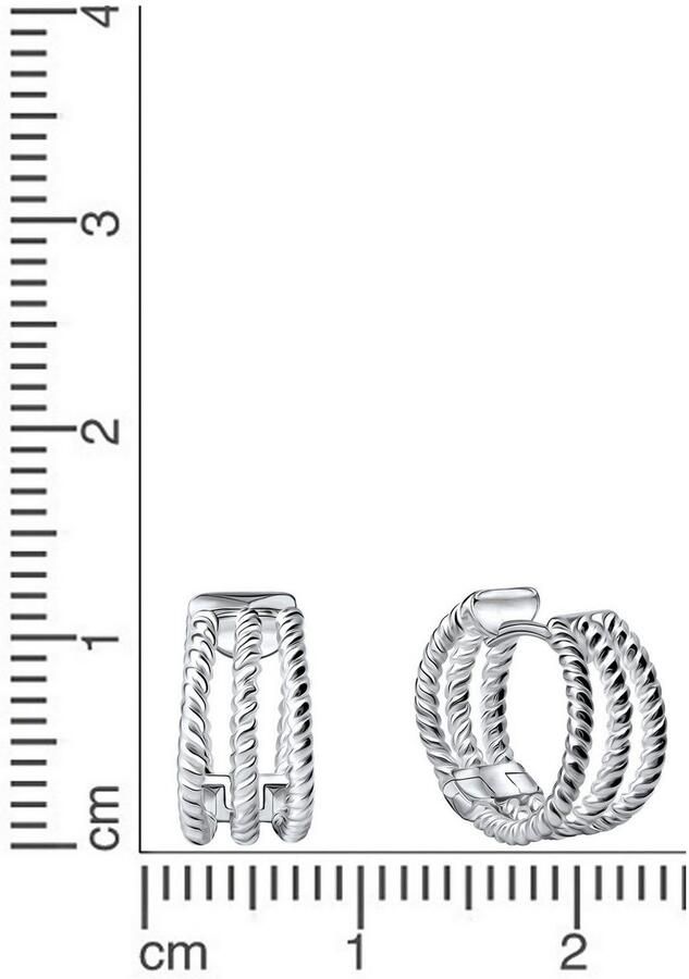 Firetti Oorringen Sieraad cadeau zilver 925 meerlagig gedraaide look met jurk overhemd jeans sportschoenen! gelegenheid verjaardag kerstmis