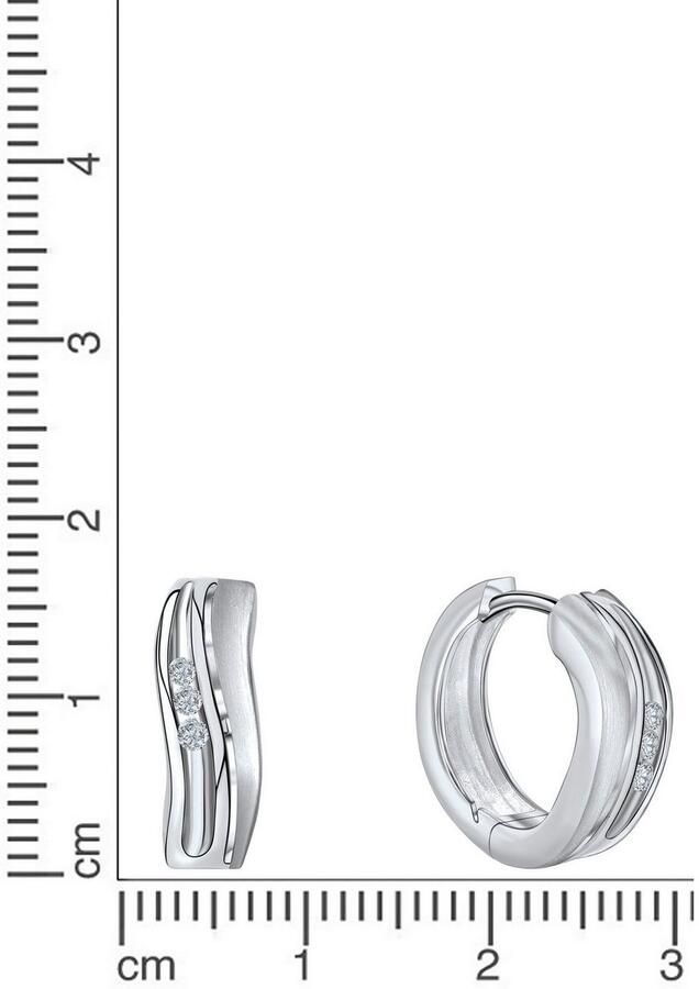 Firetti Oorringen Sieraad Geschenk zilver 925 Golvende vorm