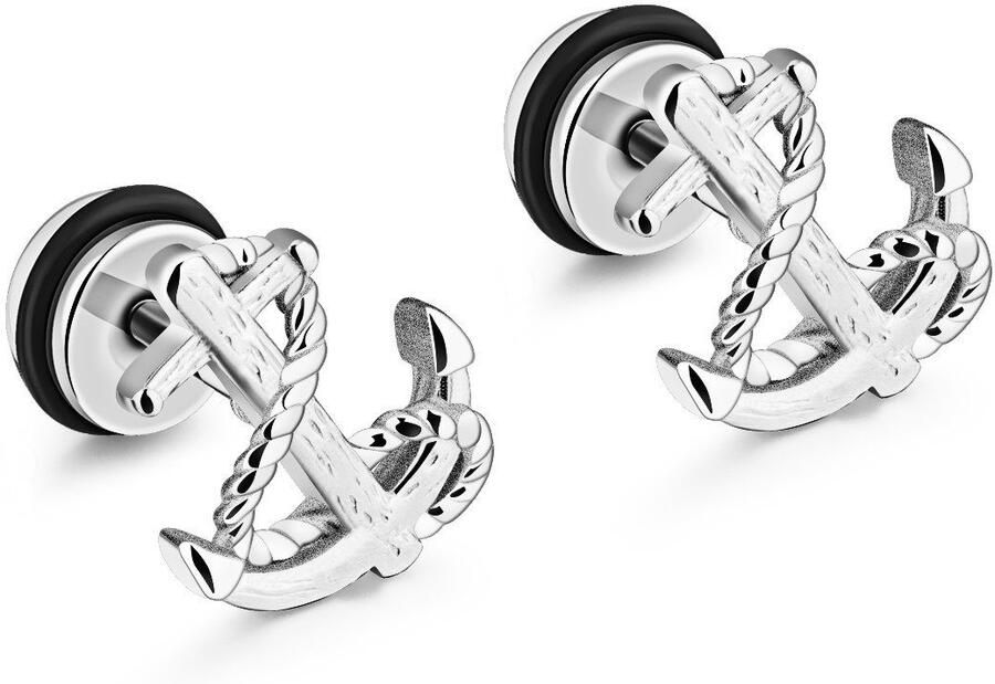 Firetti Oorstekers Sieraad cadeau oorbellen fake plug anker - Foto 3