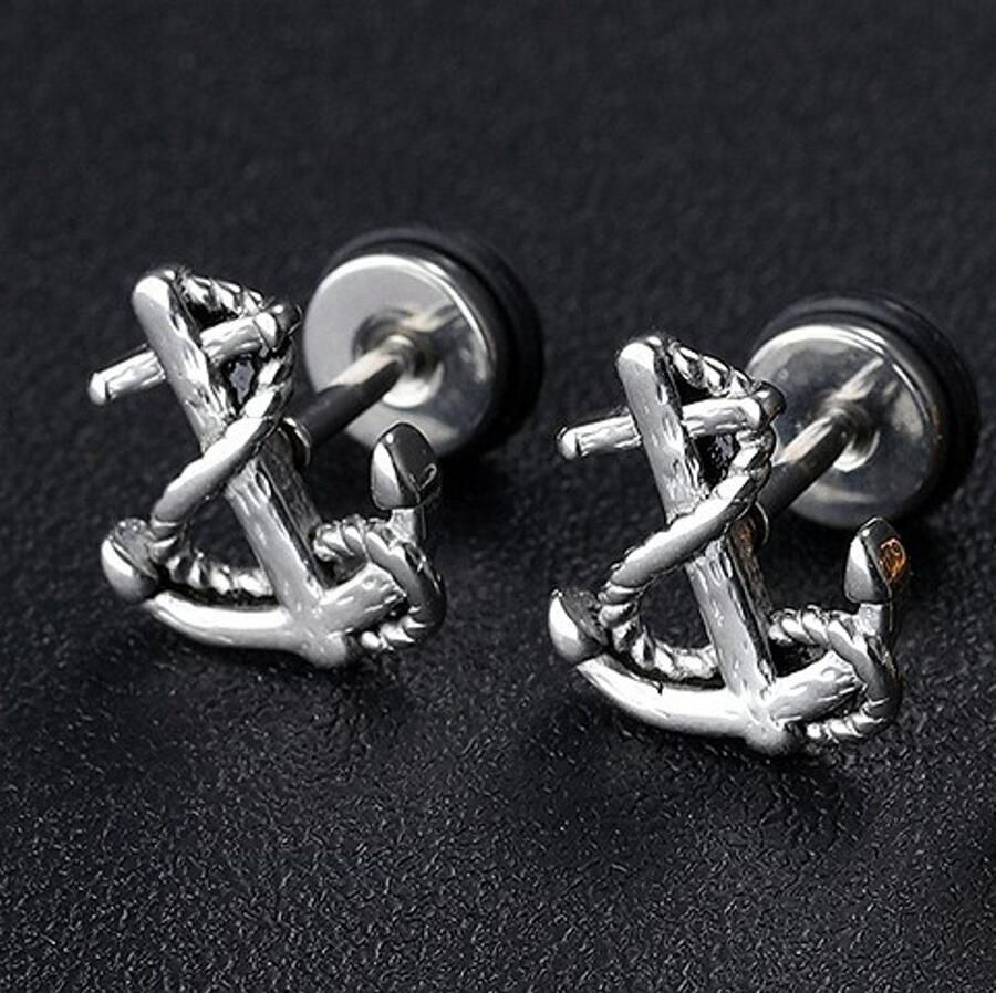 Firetti Oorstekers Sieraad cadeau oorbellen fake plug anker - Foto 2