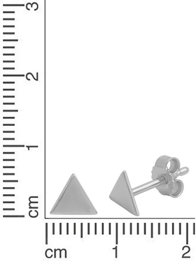 Firetti Oorstekers Sieraad cadeau zilver 925 oorbellen driehoek - Foto 1