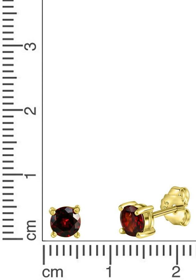 Firetti Oorstekers Sieraad cadeau zilver 925 oorbellen edelsteen granaat