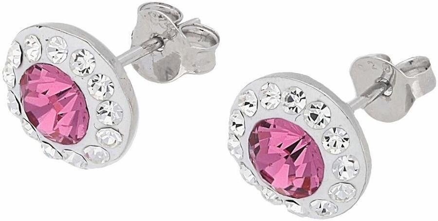 Firetti Oorstekers Sieraad Geschenk zilver 925 Oorsieraden roze & wit