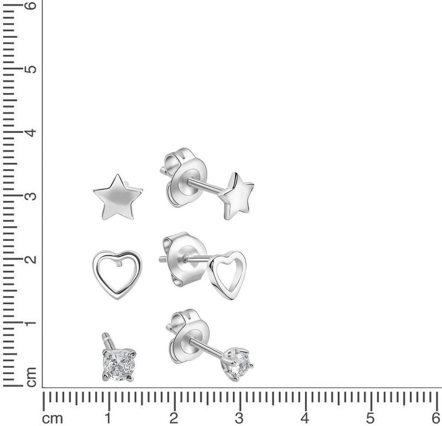 Firetti Oorstekerset Multipack sieraden cadeau zilver 925 oorbellen (set 6-delig)