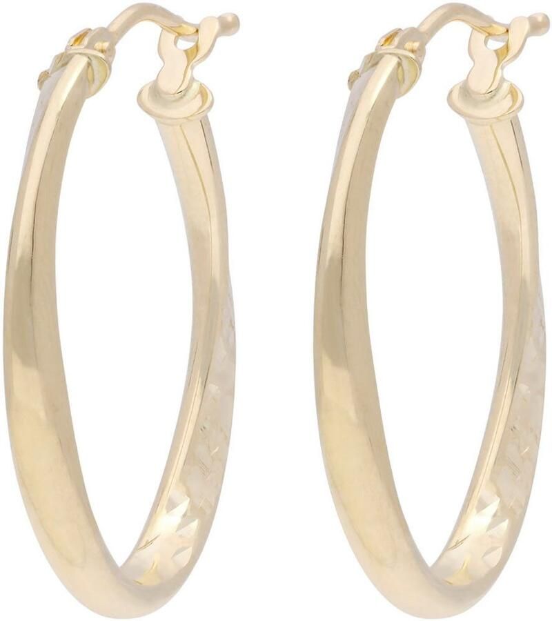 Firetti Paar creolen Sieraad cadeau goud 585 oorbellen gedraaid - Foto 2