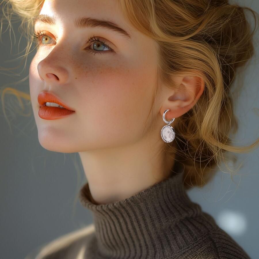 Firetti Paar creolen Sieraad cadeau roestvrij staal oorbellen planet earth wereld - Foto 2