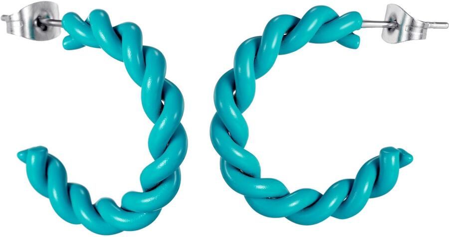 Firetti Paar creolen Sieraad cadeau roestvrij staal oorbellen twist kleur - Foto 3