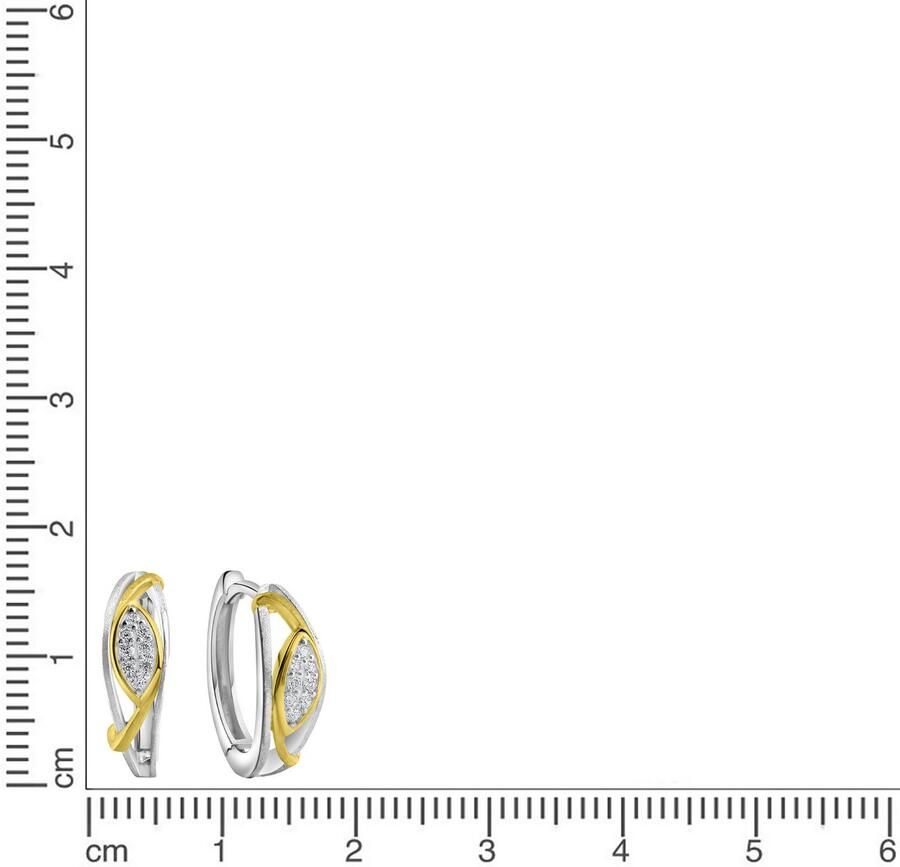 Firetti Paar creolen Sieraad cadeau zilver 925 oorbellen bicolor