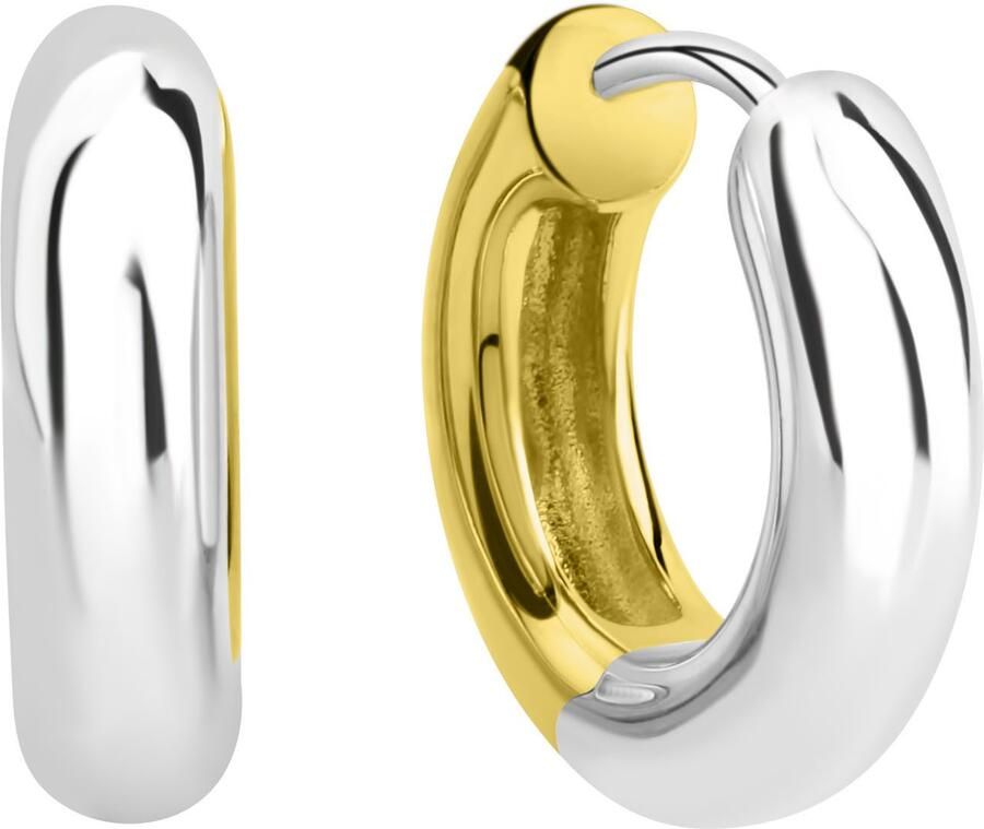 Firetti Paar creolen Sieraad cadeau zilver 925 oorbellen bicolor - Foto 2