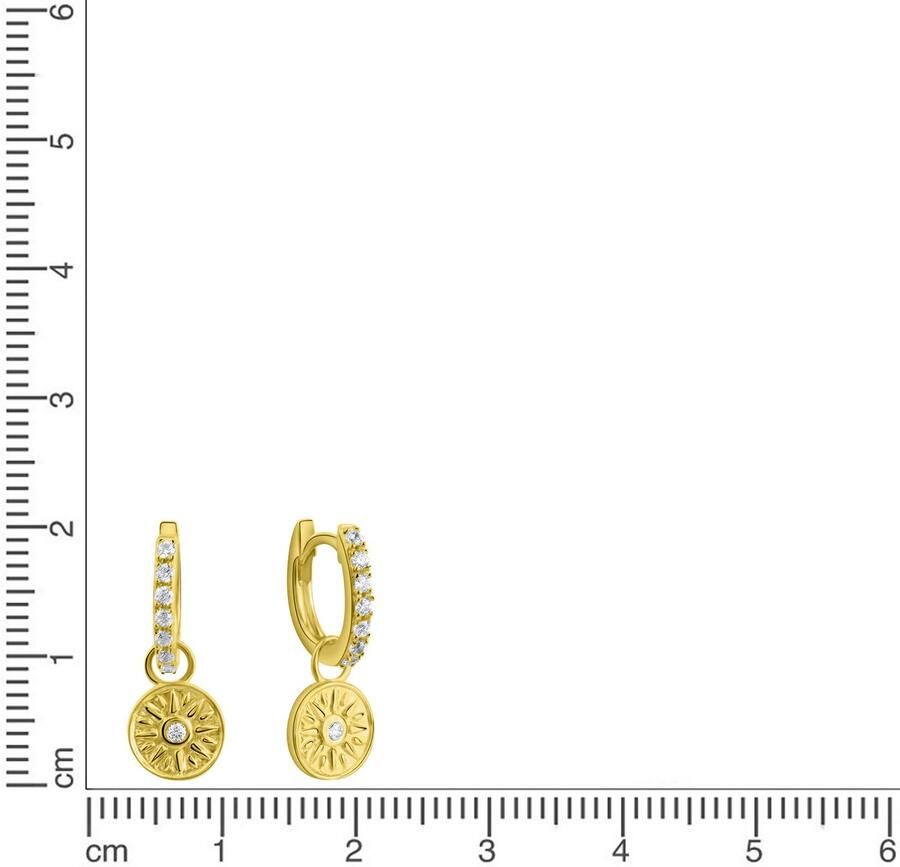Firetti Paar creolen Sieraad cadeau zilver 925 oorbellen zon met zirkonia (synth.) hanger afneembaar