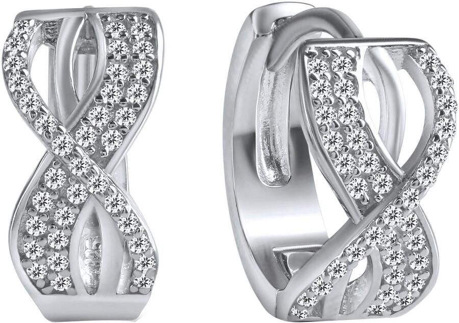 Firetti Paar creolen Sieraad Geschenk Oorbellen Infinity Oneindigheid zilver 925 - Foto 2