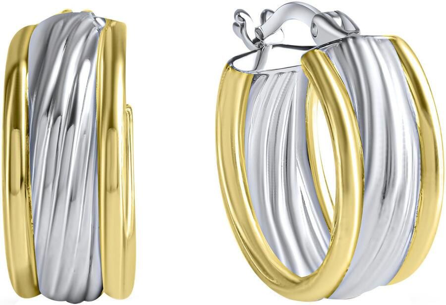 Firetti Paar creolen Sieraad Geschenk Oorbellen zilver 925 - Foto 2