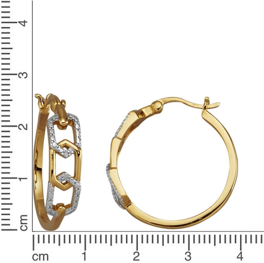 Firetti Paar creolen Sieraad Geschenk zilver 925 Oorsieraden Oorbellen Ketting Bicolor