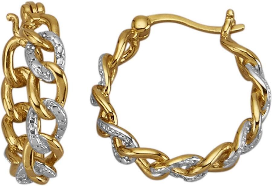 Firetti Paar creolen Sieraad Geschenk zilver 925 Oorsieraden Oorbellen Ketting Bicolor - Foto 2