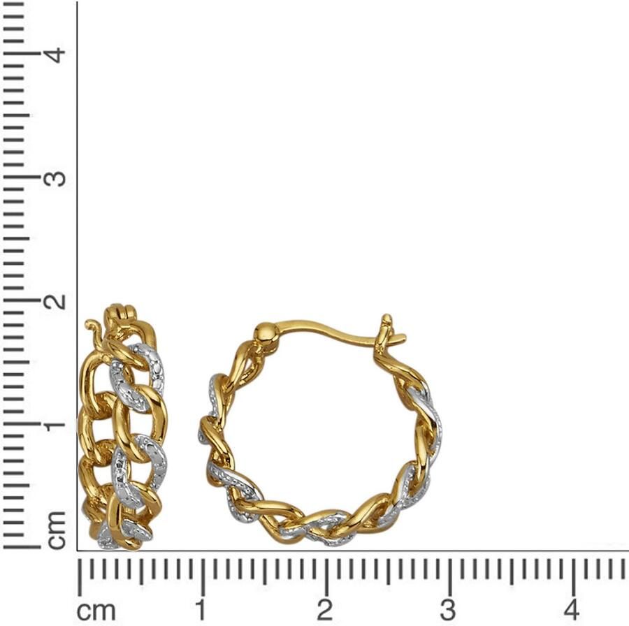 Firetti Paar creolen Sieraad Geschenk zilver 925 Oorsieraden Oorbellen Ketting Bicolor