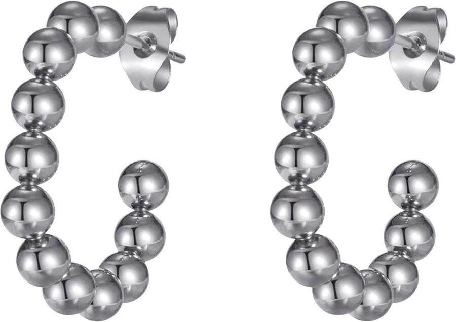 Firetti Paar creolen Sieraden cadeau roestvrijstalen oorjuwelen oorbellen bubble - Foto 3