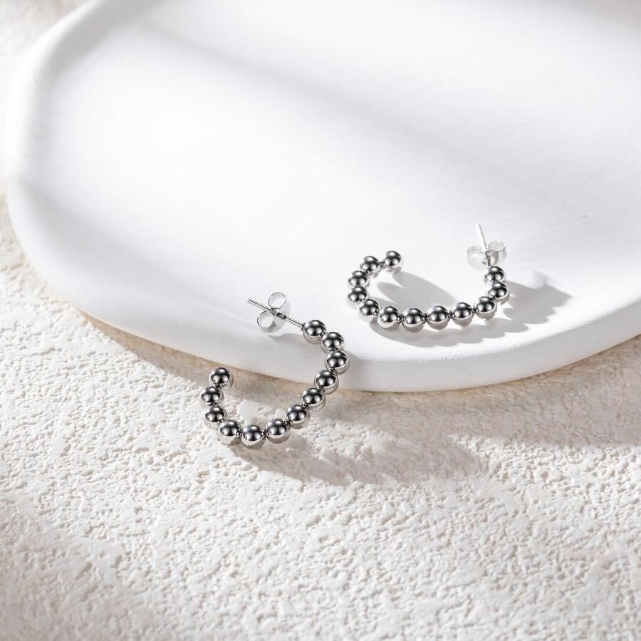 Firetti Paar creolen Sieraden cadeau roestvrijstalen oorjuwelen oorbellen bubble - Foto 2