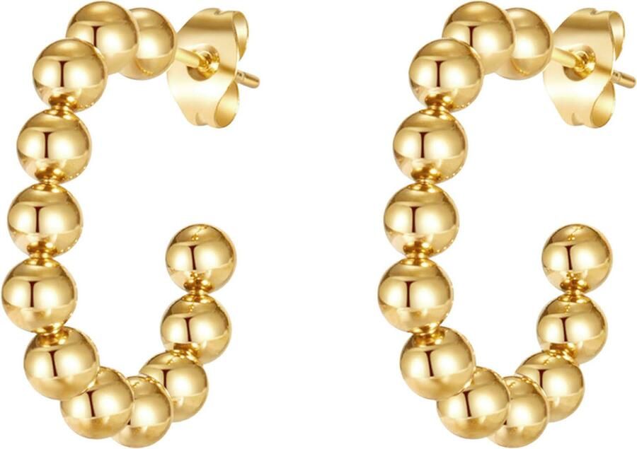 Firetti Paar creolen Sieraden cadeau roestvrijstalen oorjuwelen oorbellen bubble - Foto 3