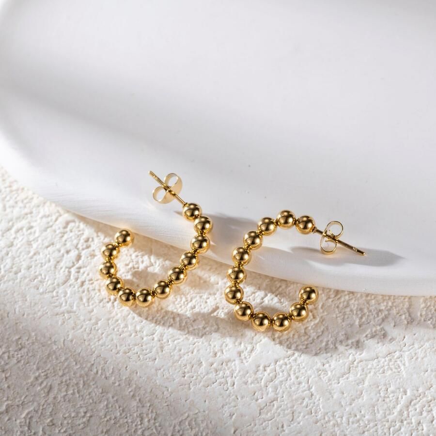 Firetti Paar creolen Sieraden cadeau roestvrijstalen oorjuwelen oorbellen bubble - Foto 2