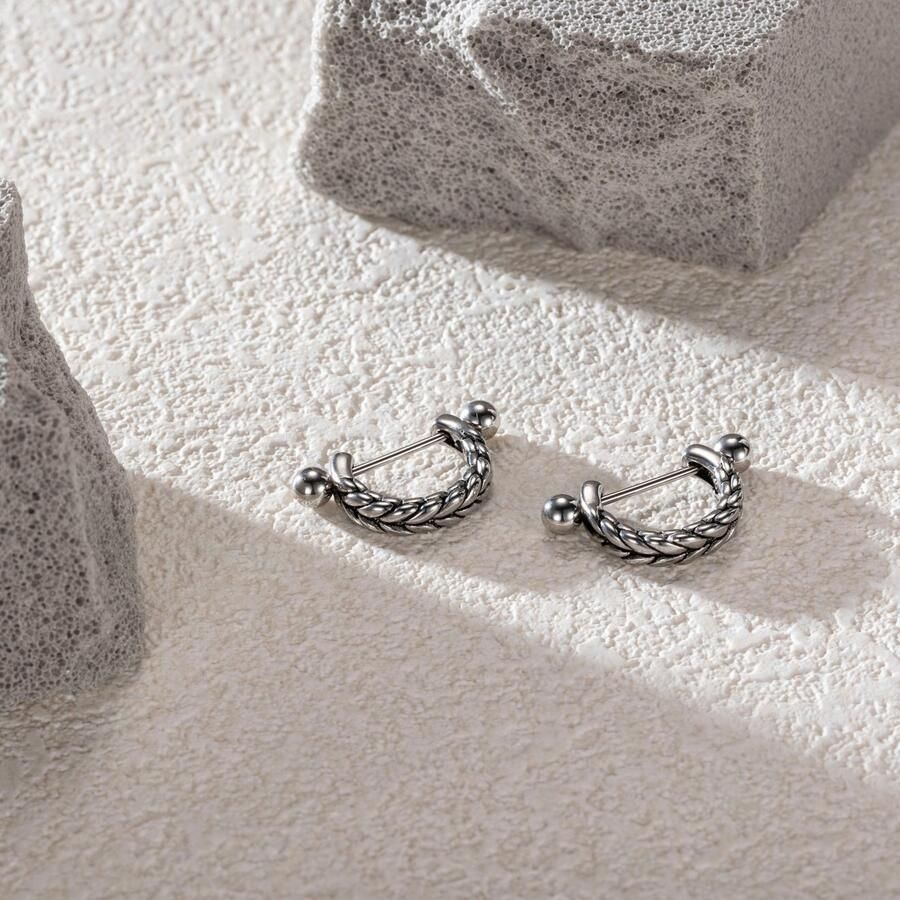 Firetti Paar creolen Sieraden cadeau roestvrijstalen oorjuwelen oorbellen klassiek - Foto 2