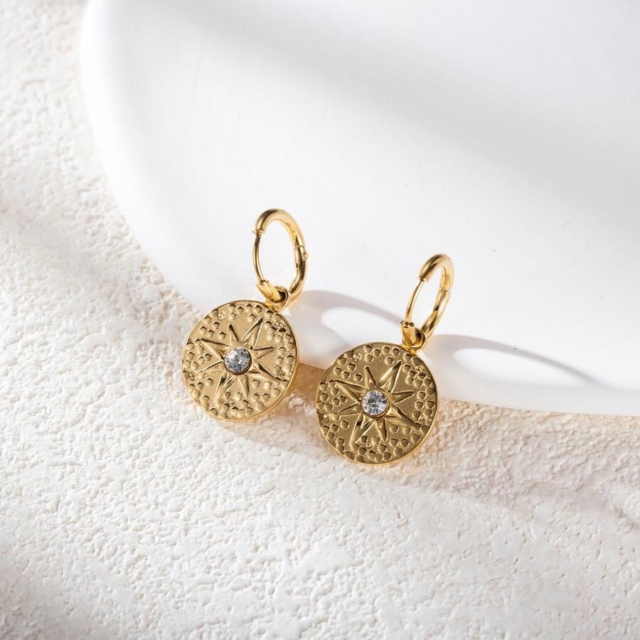 Firetti Paar creolen Sieraden cadeau roestvrijstalen oorjuwelen oorbellen munt