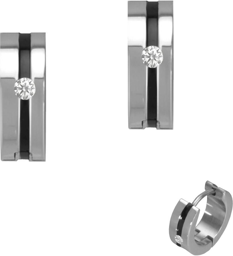 Firetti Paar creolen Sieraden cadeau roestvrijstalen oorstekers oorbellen met email