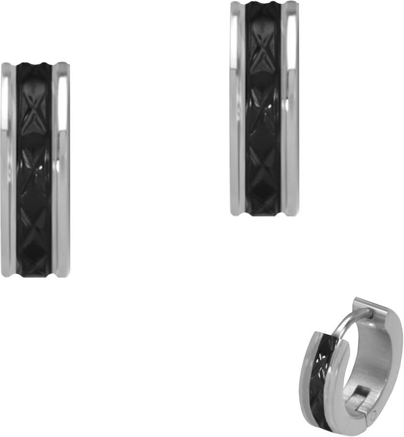 Firetti Paar creolen Sieraden cadeau roestvrijstalen oorstekers oorbellen met email