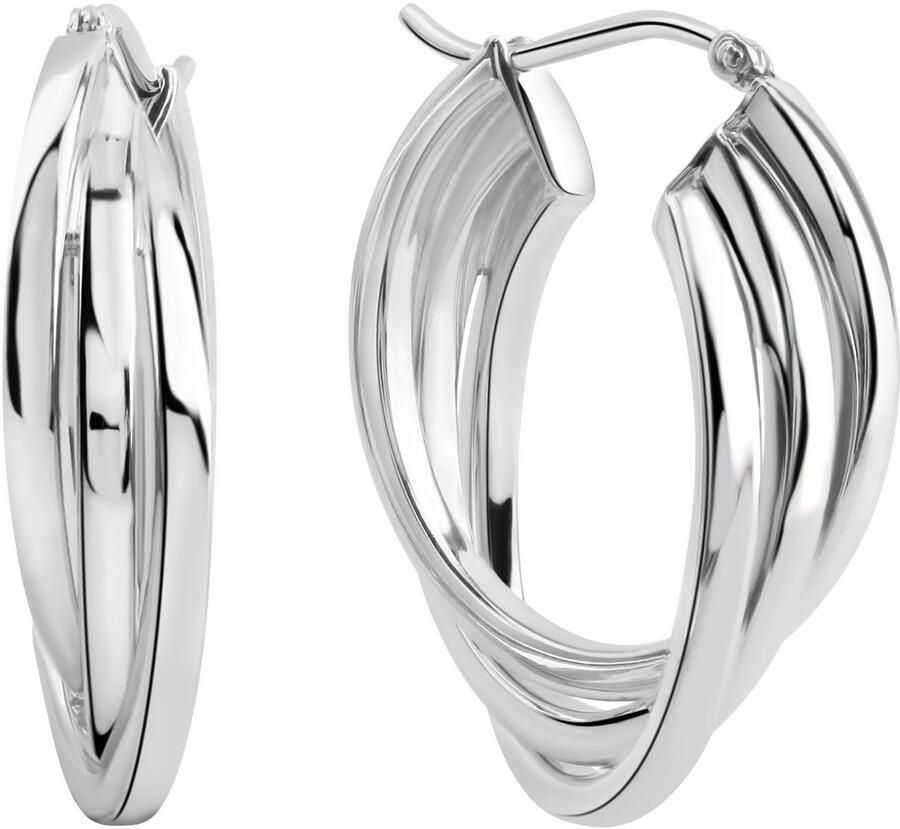 Firetti Paar creolen Sieraden cadeau zilver 925 oorbellen meerlagenoptiek - Foto 2