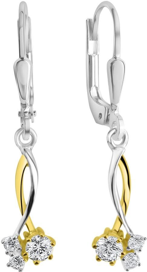 Firetti Paar oorhangers Sieraad cadeau zilver 925 oorbellen bicolor - Foto 2