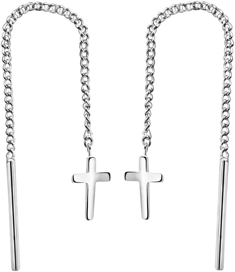 Firetti Paar oorhangers Sieraad cadeau zilver 925 oorbellen kruis - Foto 2