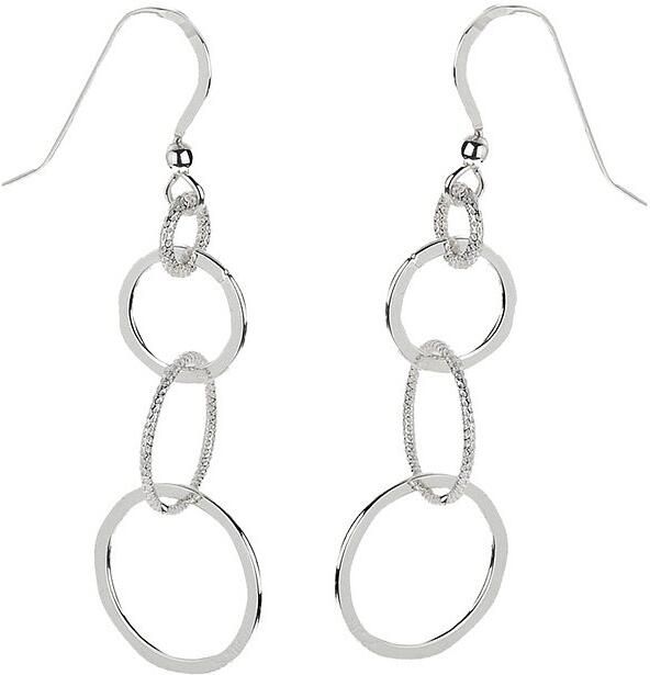 Firetti Paar oorhangers Sieraad cadeau zilver 925 oorbellen oorhaken cirkel in cirkel - Foto 2