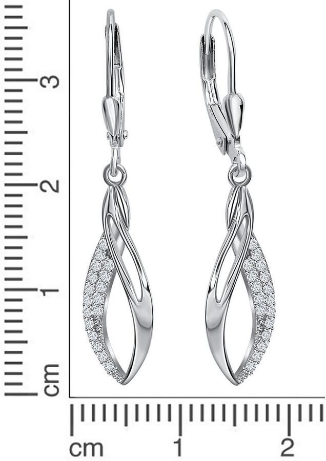 Firetti Paar oorhangers Sieraad cadeau zilver 925 oorbellen patentbeugel druppel