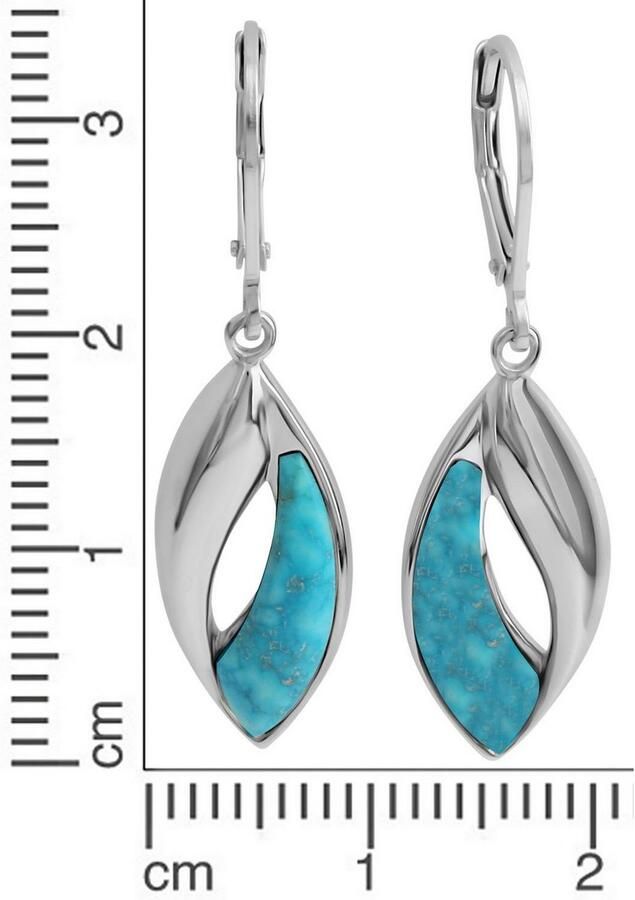 Firetti Paar oorhangers Sieraad cadeau zilver 925 oorbellen patentbeugel edelsteen