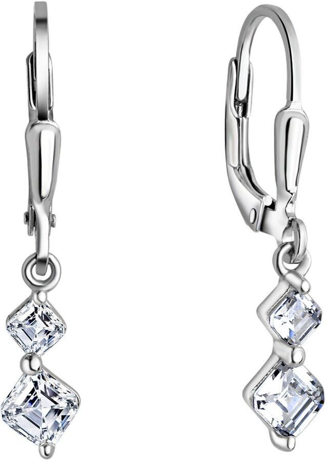 Firetti Paar oorhangers Sieraad cadeau zilver 925 oorbellen patentbeugel glitter - Foto 2