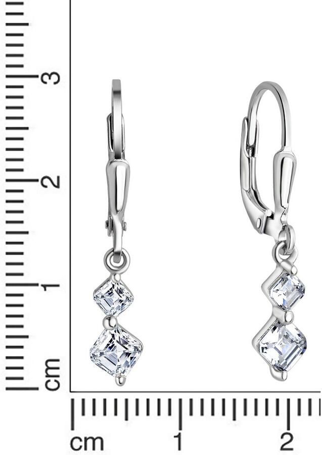 Firetti Paar oorhangers Sieraad cadeau zilver 925 oorbellen patentbeugel glitter