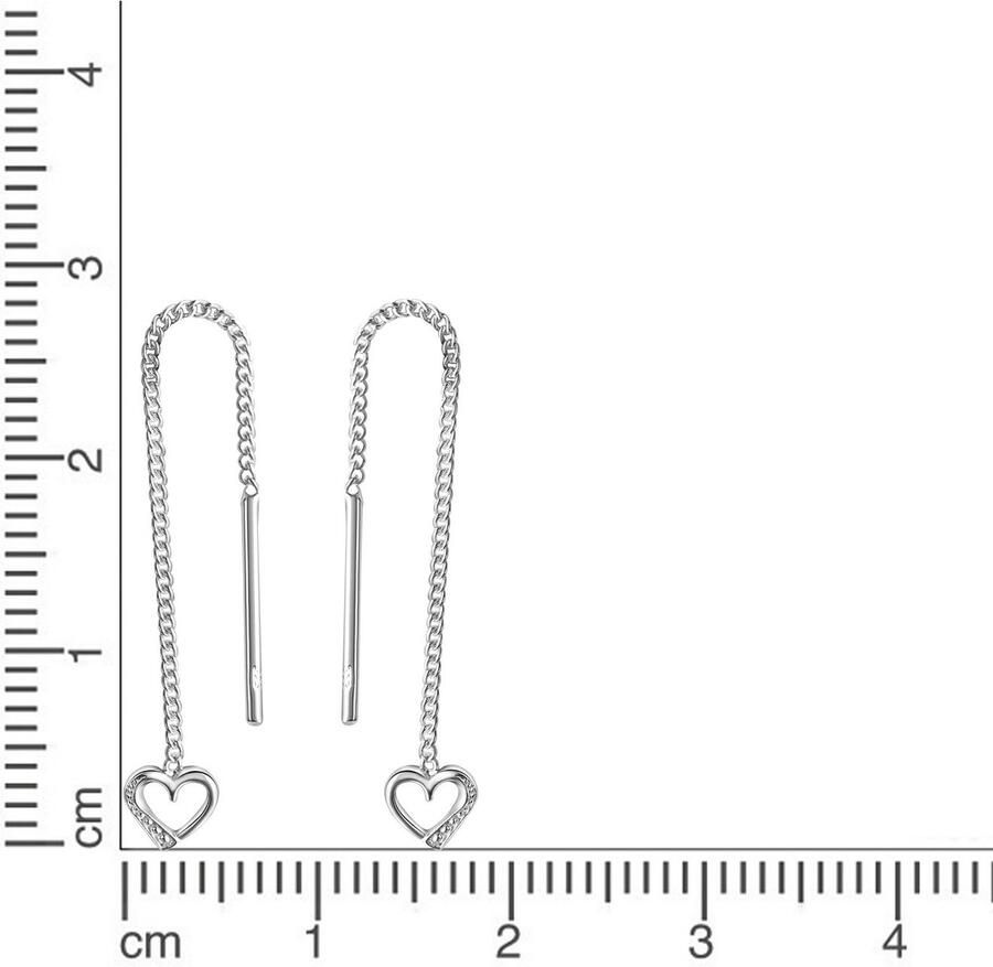 Firetti Paar oorhangers Sieraad Geschenk Oorbellen Hart zilver 925