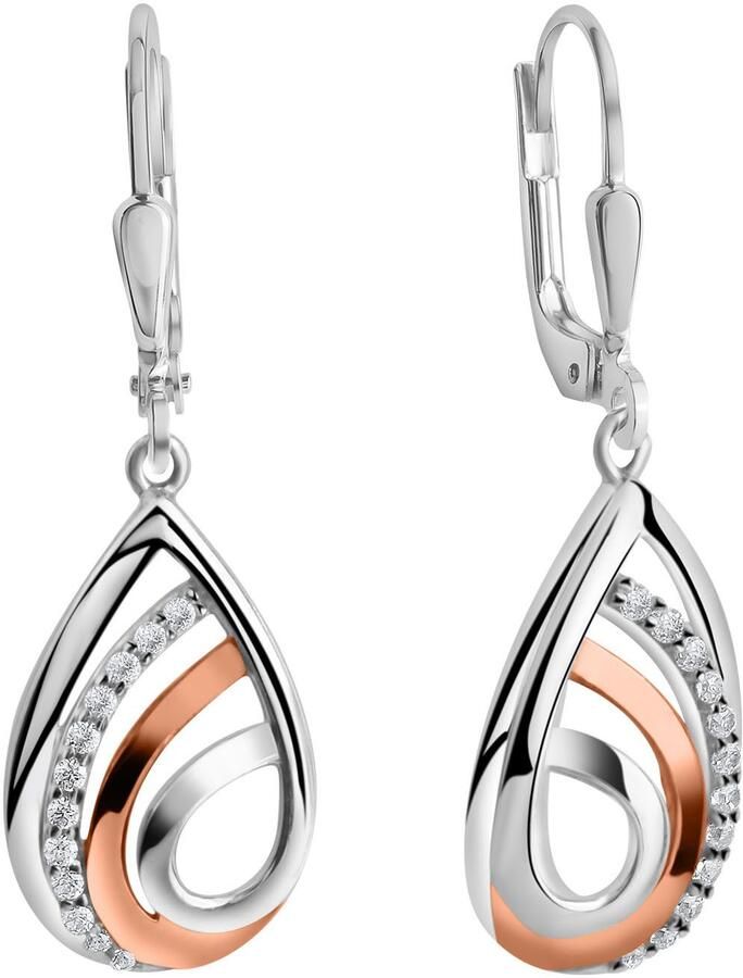 Firetti Paar oorhangers Sieraad Geschenk zilver 925 Oorsieraden Oorbellen Druppel Bicolor - Foto 2