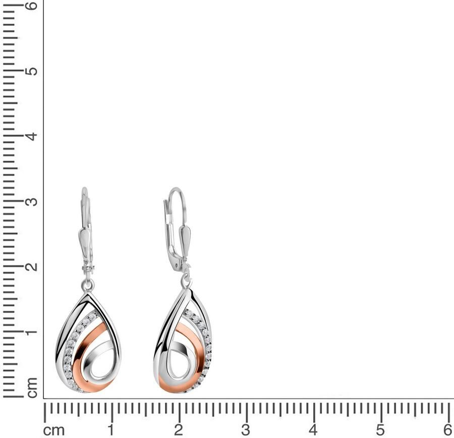 Firetti Paar oorhangers Sieraad Geschenk zilver 925 Oorsieraden Oorbellen Druppel Bicolor