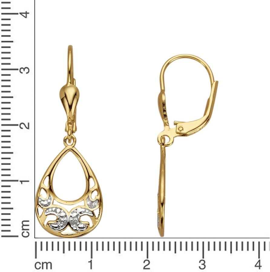 Firetti Paar oorhangers Sieraad Geschenk zilver 925 Oorsieraden Oorbellen Druppel Bicolor