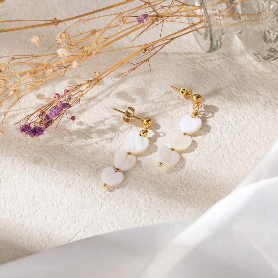 Firetti Paar oorhangers Sieraden cadeau roestvrijstalen oorjuwelen oorbellen hart - Foto 2