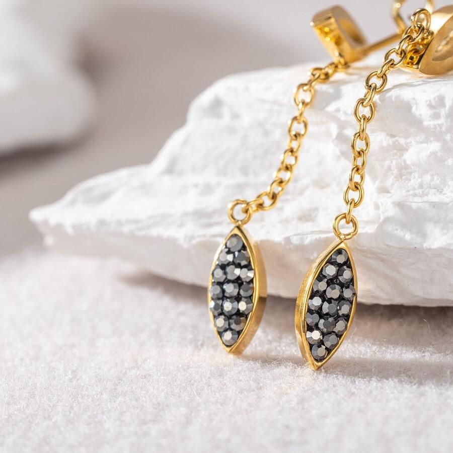 Firetti Paar oorstekers Sieraad cadeau roestvrij staal oorbellen ovaal drop