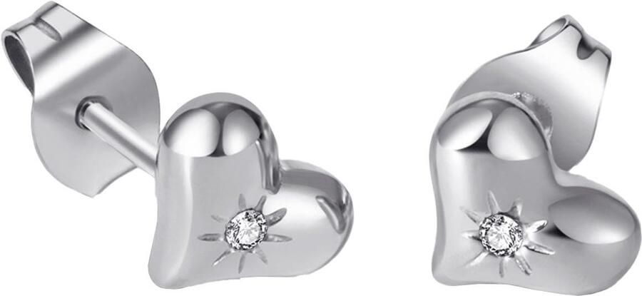 Firetti Paar oorstekers Sieraden cadeau roestvrijstalen oorjuwelen oorbellen hart - Foto 3