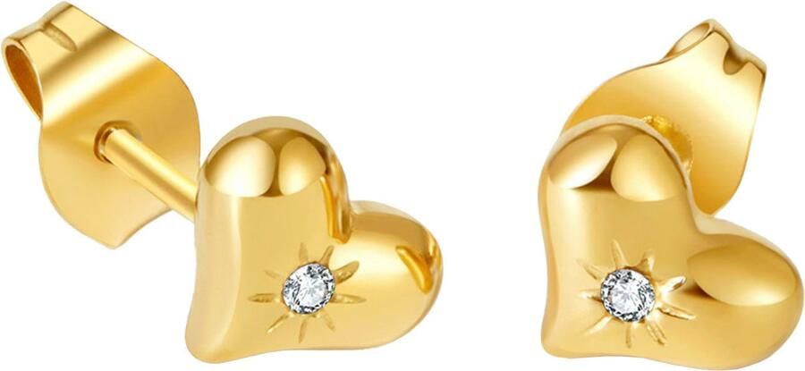 Firetti Paar oorstekers Sieraden cadeau roestvrijstalen oorjuwelen oorbellen hart - Foto 3
