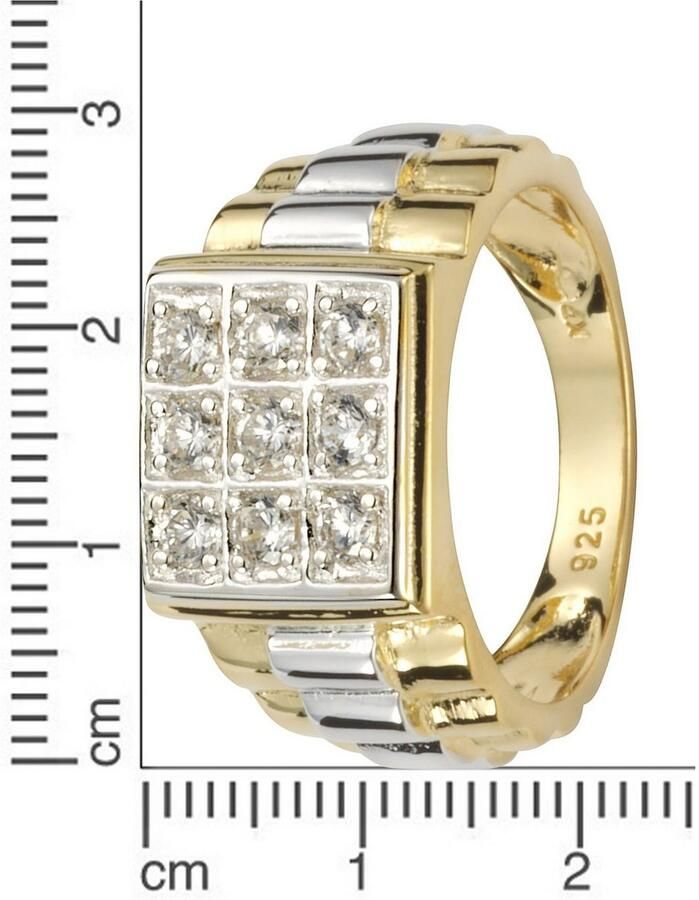 Firetti Ring Sieraad cadeau zilver 925 herenring zilverring zegelring pavé - Foto 1