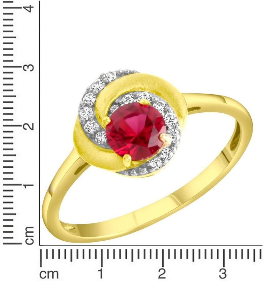 Firetti Ring Sieraad cadeau zilver 925 zilveren ring met robijn (synth.) zirkoon (synthetisch)