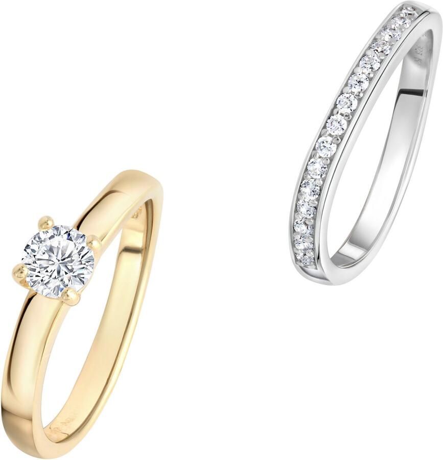 Firetti Ringenset Multipack sieraden cadeau zilver 925 vinger ringen (set 2-delig)